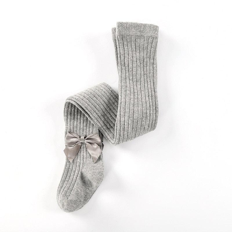 Cotton tights with a bow for girls - Try Modest Limited