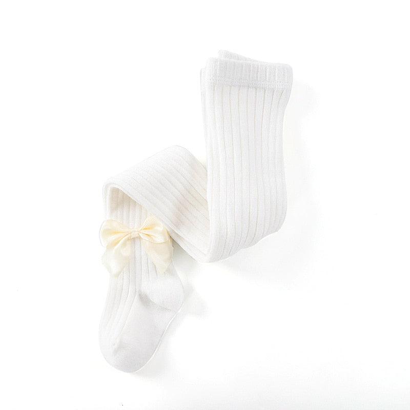 Cotton tights with a bow for girls - Try Modest Limited
