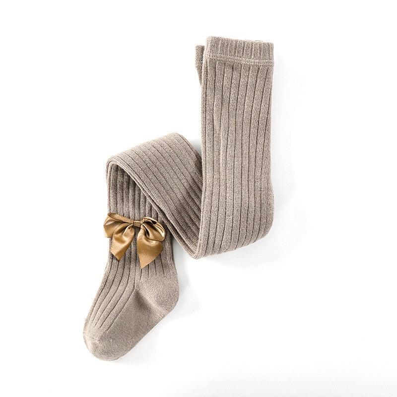 Cotton tights with a bow for girls - Try Modest Limited