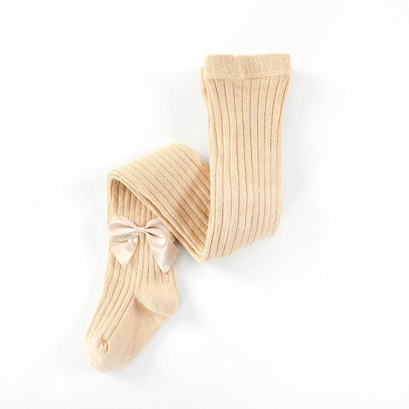 Cotton tights with a bow for girls - Try Modest Limited