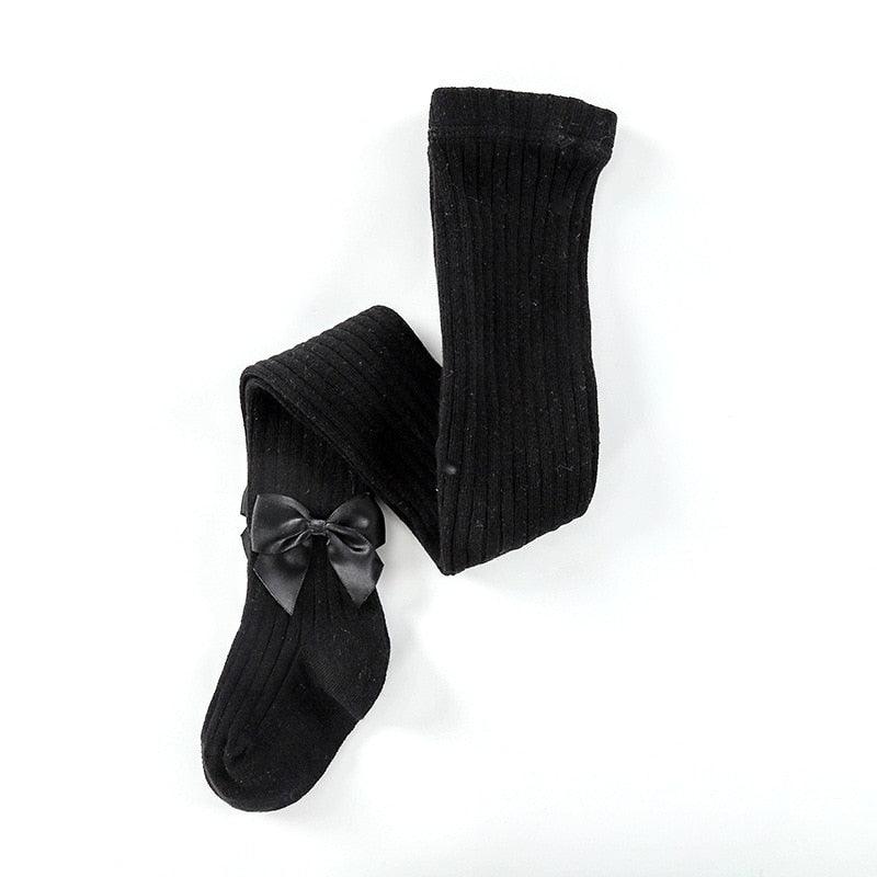 Cotton tights with a bow for girls - Try Modest Limited