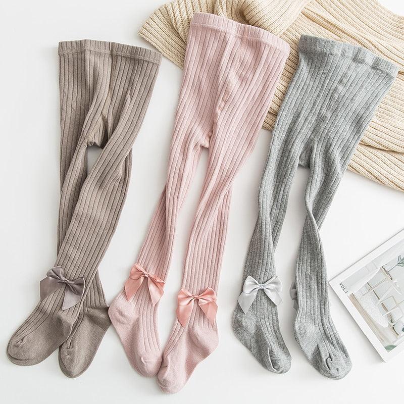Cotton tights with a bow for girls - Try Modest Limited