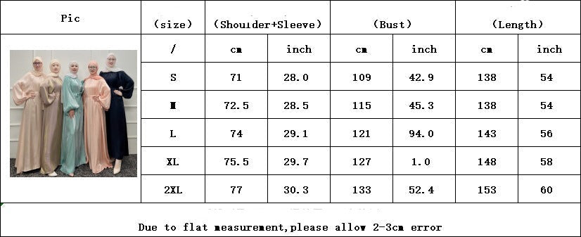 Cuff Sleeve Soft shiny stylish Abaya for women - Try Modest Limited