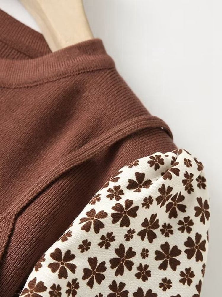 Fall dress with belt- Sweater full-sleeve Dress - Try Modest Limited