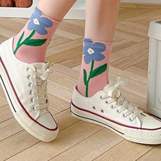 Flower mid-tube Women Socks - Try Modest Limited