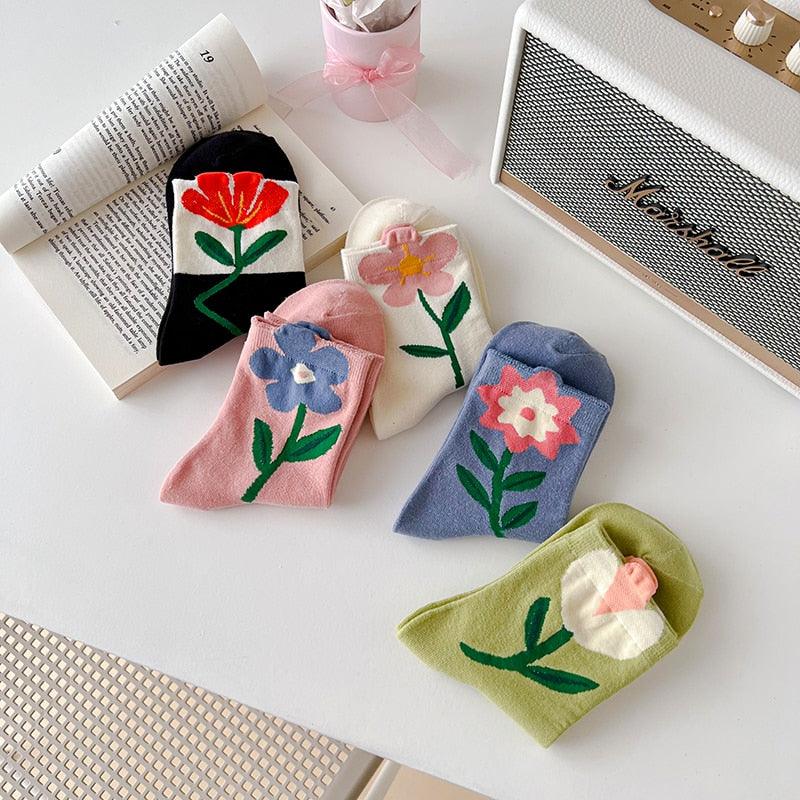 Flower mid-tube Women Socks - Try Modest Limited