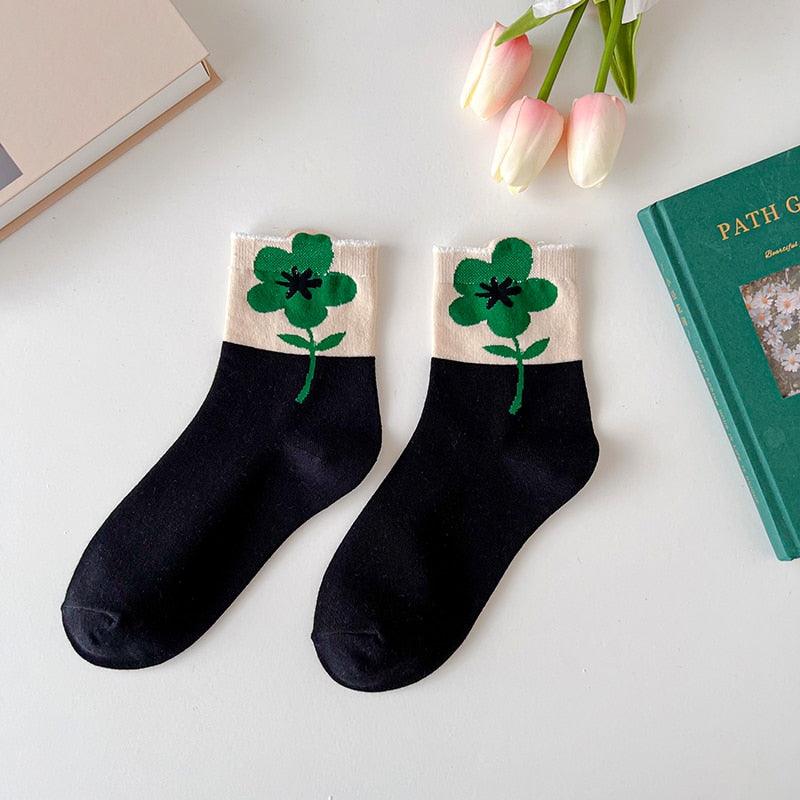 Flower mid-tube Women Socks - Try Modest Limited 