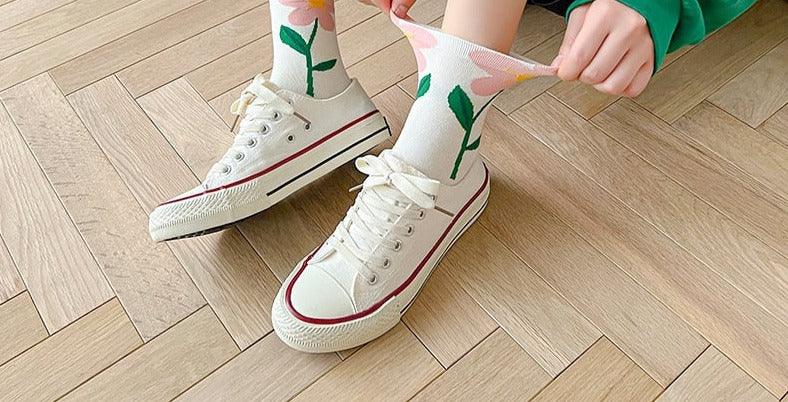 Flower mid-tube Women Socks - Try Modest Limited