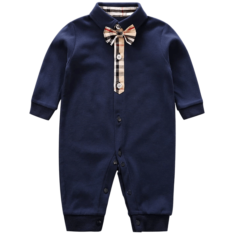Formal suit baby bow tie romper - Try Modest Limited