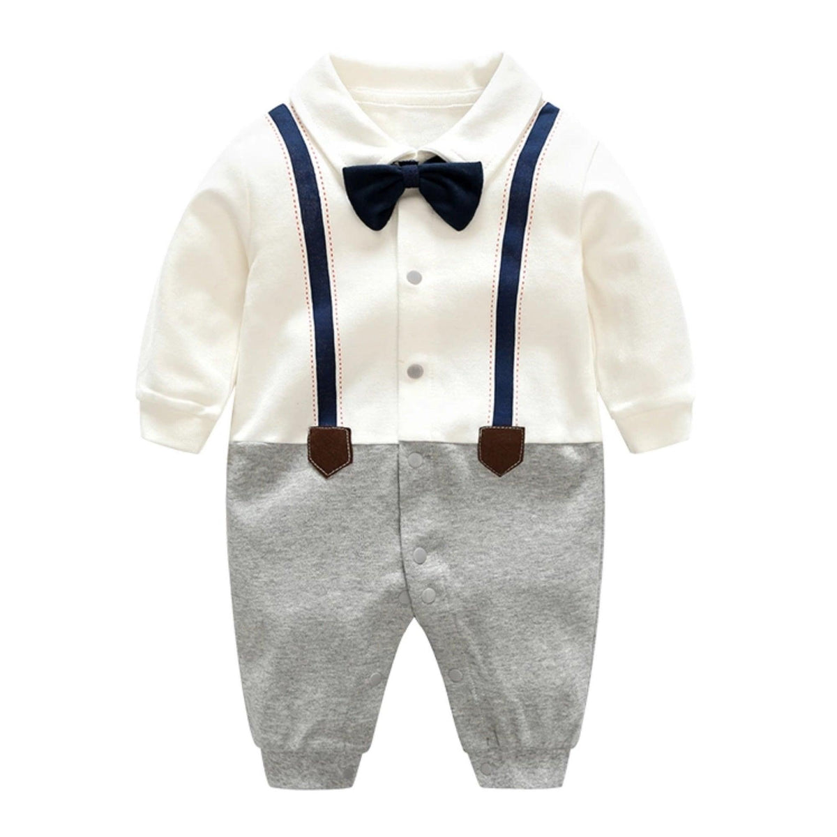 Formal suit baby bow tie romper - Try Modest Limited