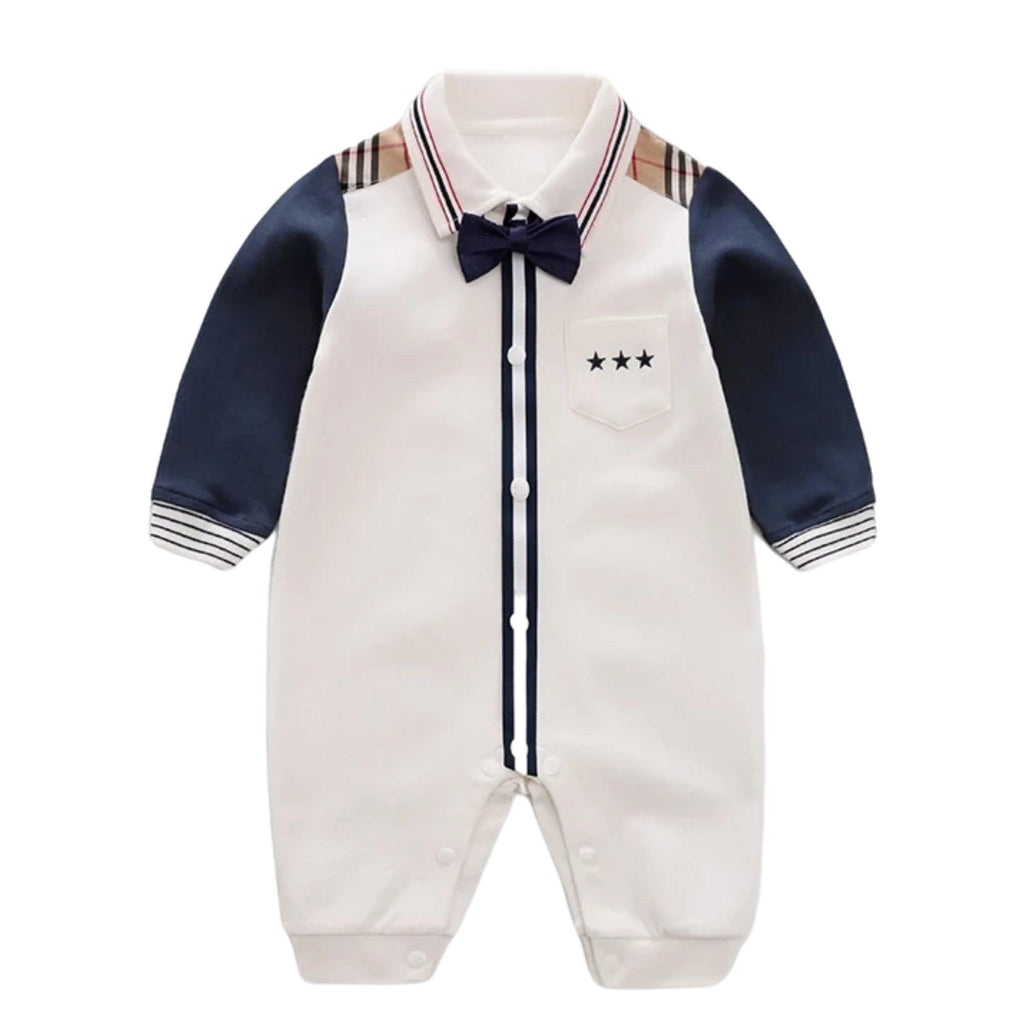 Formal suit baby bow tie romper - Try Modest Limited