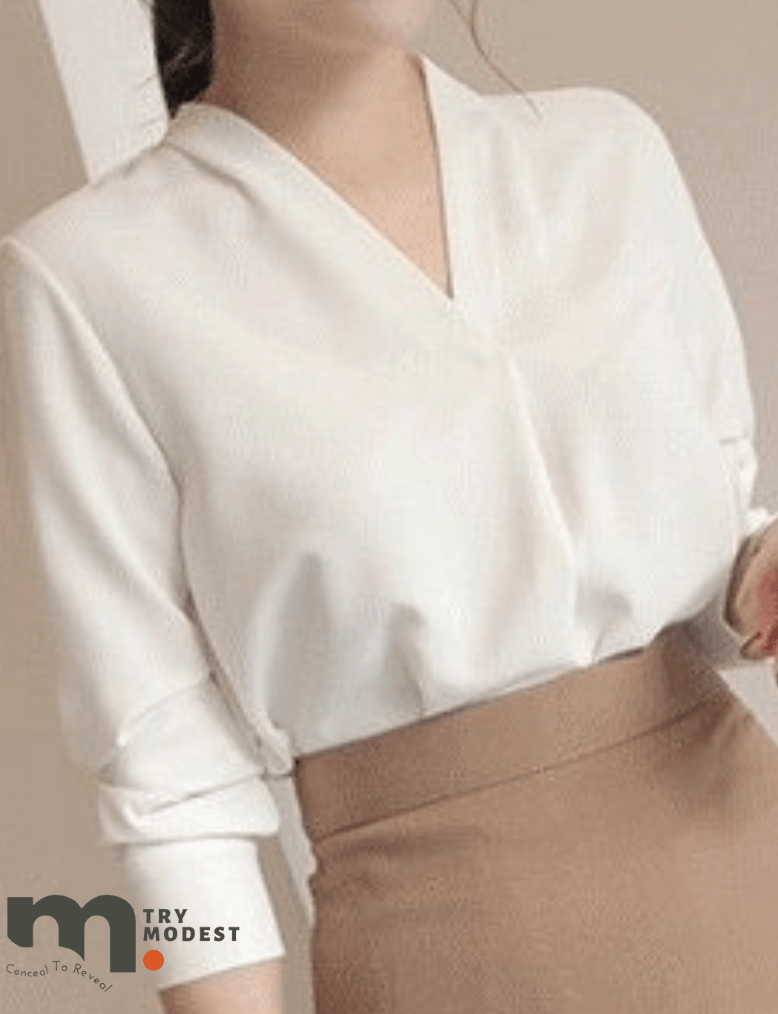 Full sleeve ladies solid shirt - Try Modest Limited