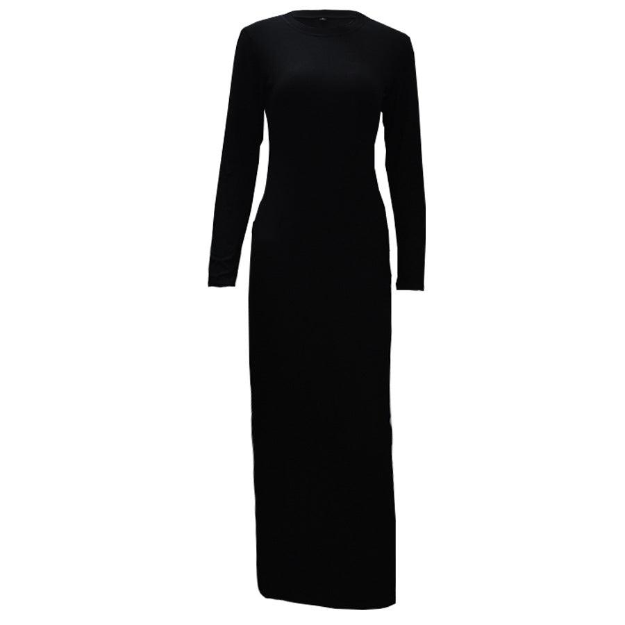 Long sleeve inner dress with round neck - Try Modest Limited 