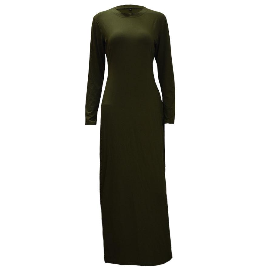 Full sleeve under abaya slip dress with round neck - Try Modest Limited