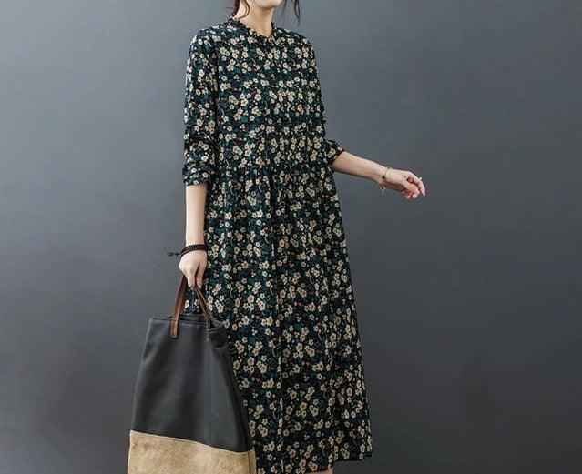 Garden Printed midi dress for Women - Try Modest Limited