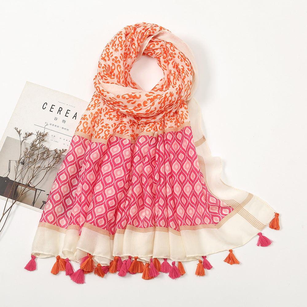 Geometric tassel stole - Try Modest Limited