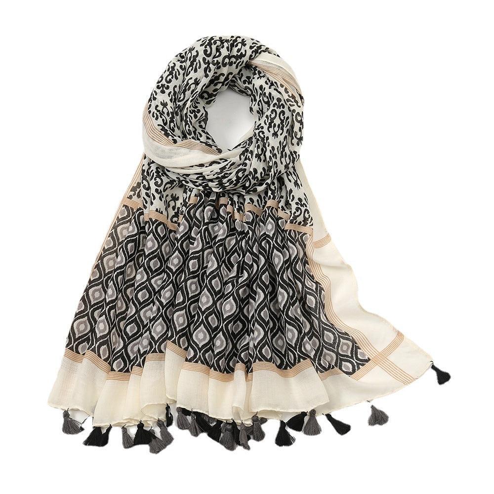 Geometric tassel stole - Try Modest Limited