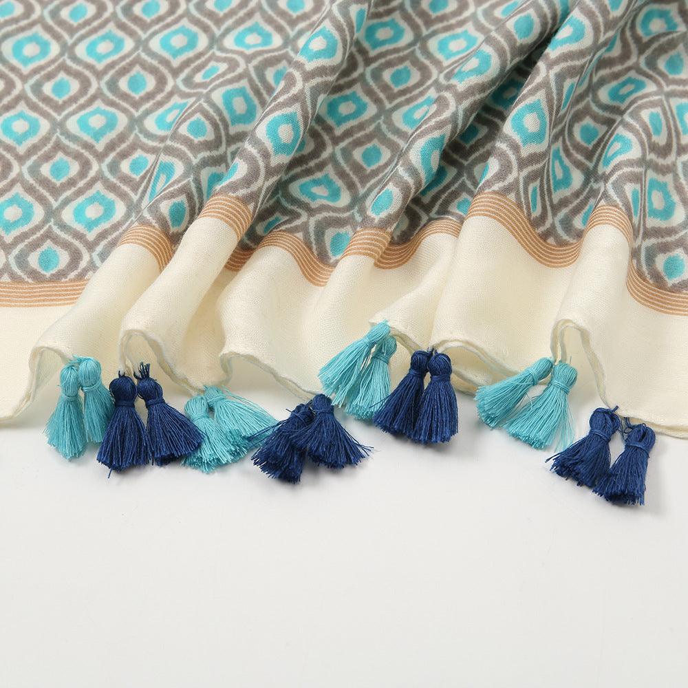 Geometric tassel stole - Try Modest Limited