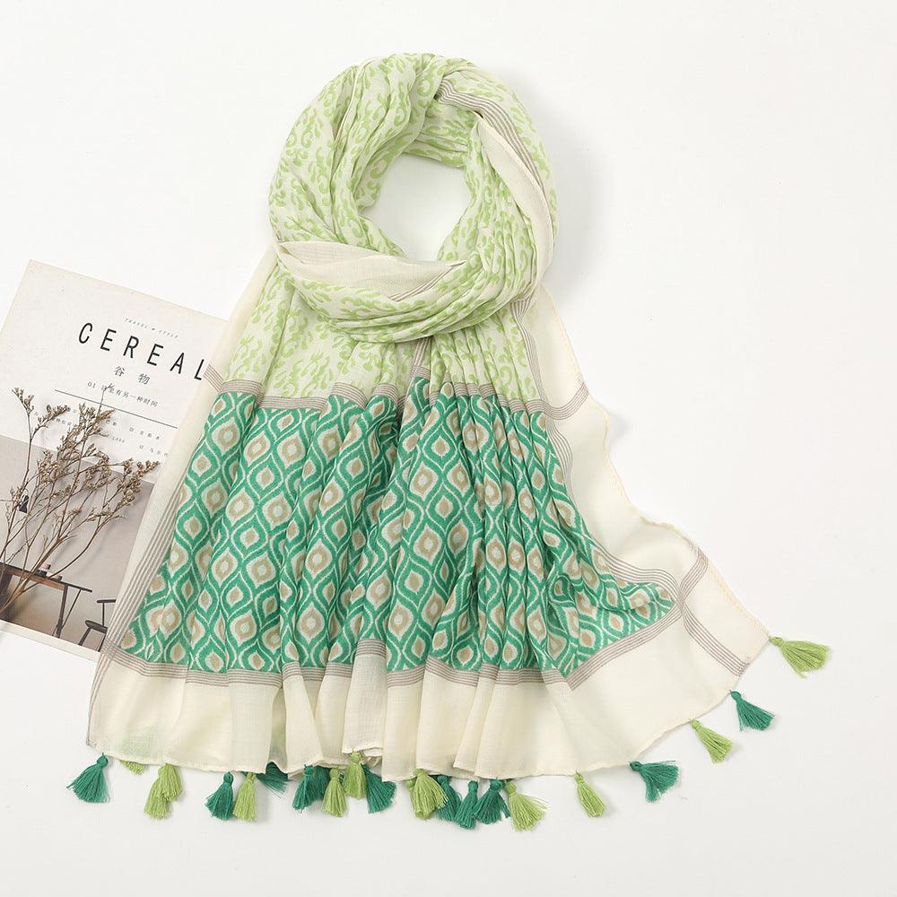 Geometric tassel stole - Try Modest Limited