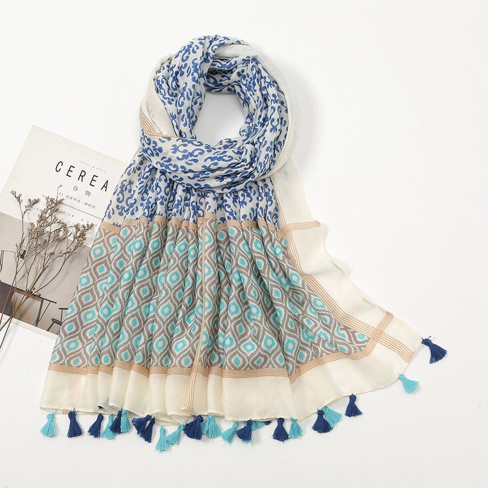 Geometric tassel stole - Try Modest Limited