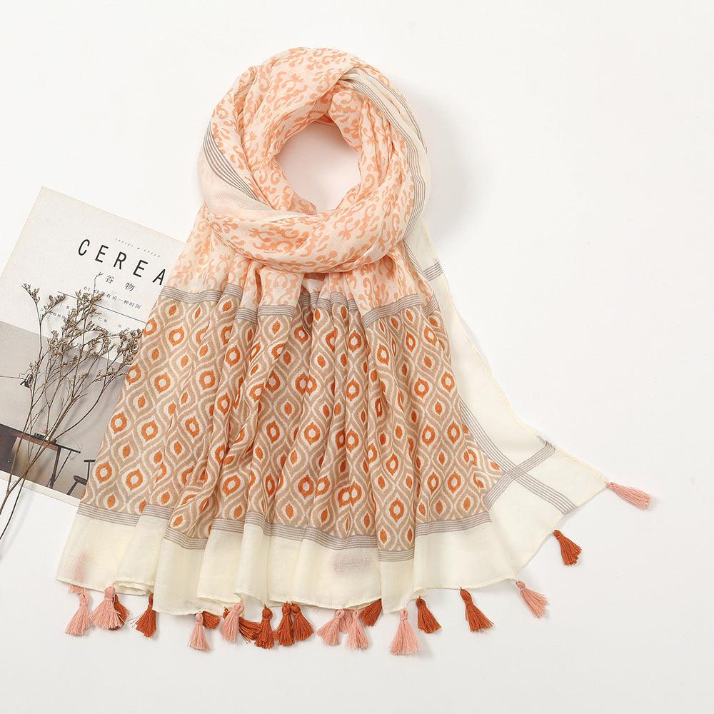 Geometric tassel stole - Try Modest Limited