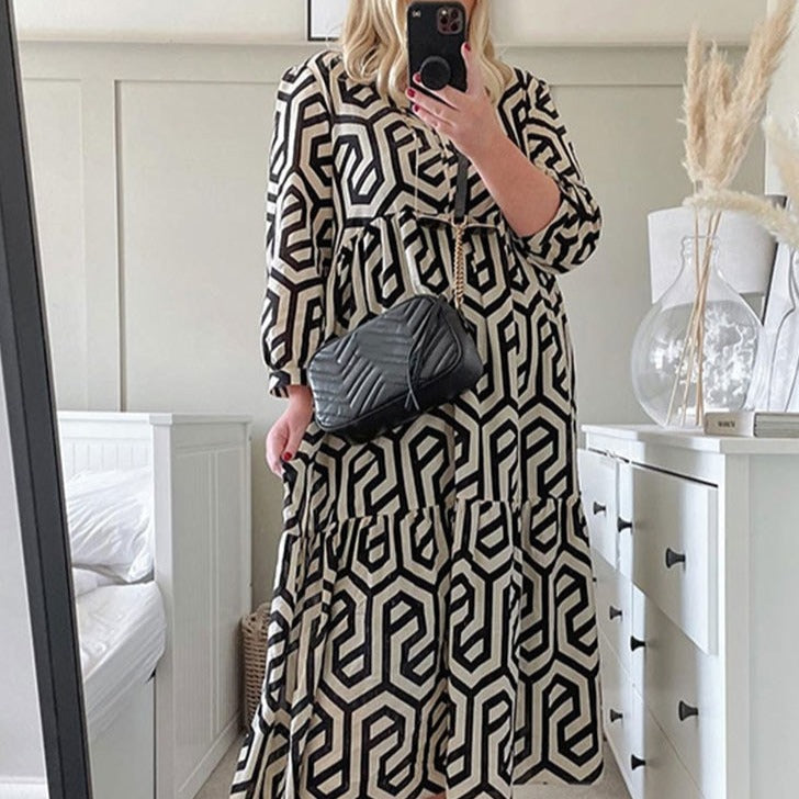 Geometric vintage maxi dress Try Modest Limited 