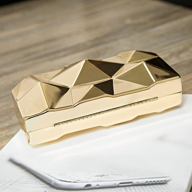 Gold Geometric Evening Clutch for wedding/parties - Try Modest Limited 