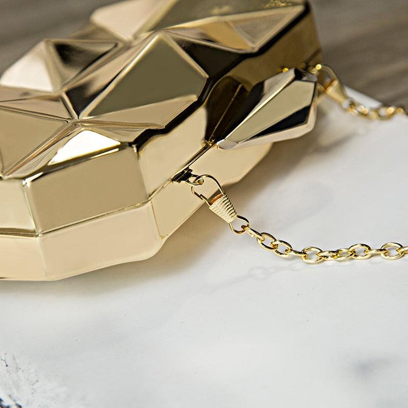 Gold Geometric Evening Clutch for wedding/parties - Try Modest Limited 