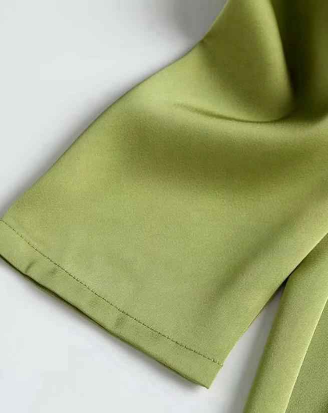 Green - Royal Satin Dress - Try Modest Limited