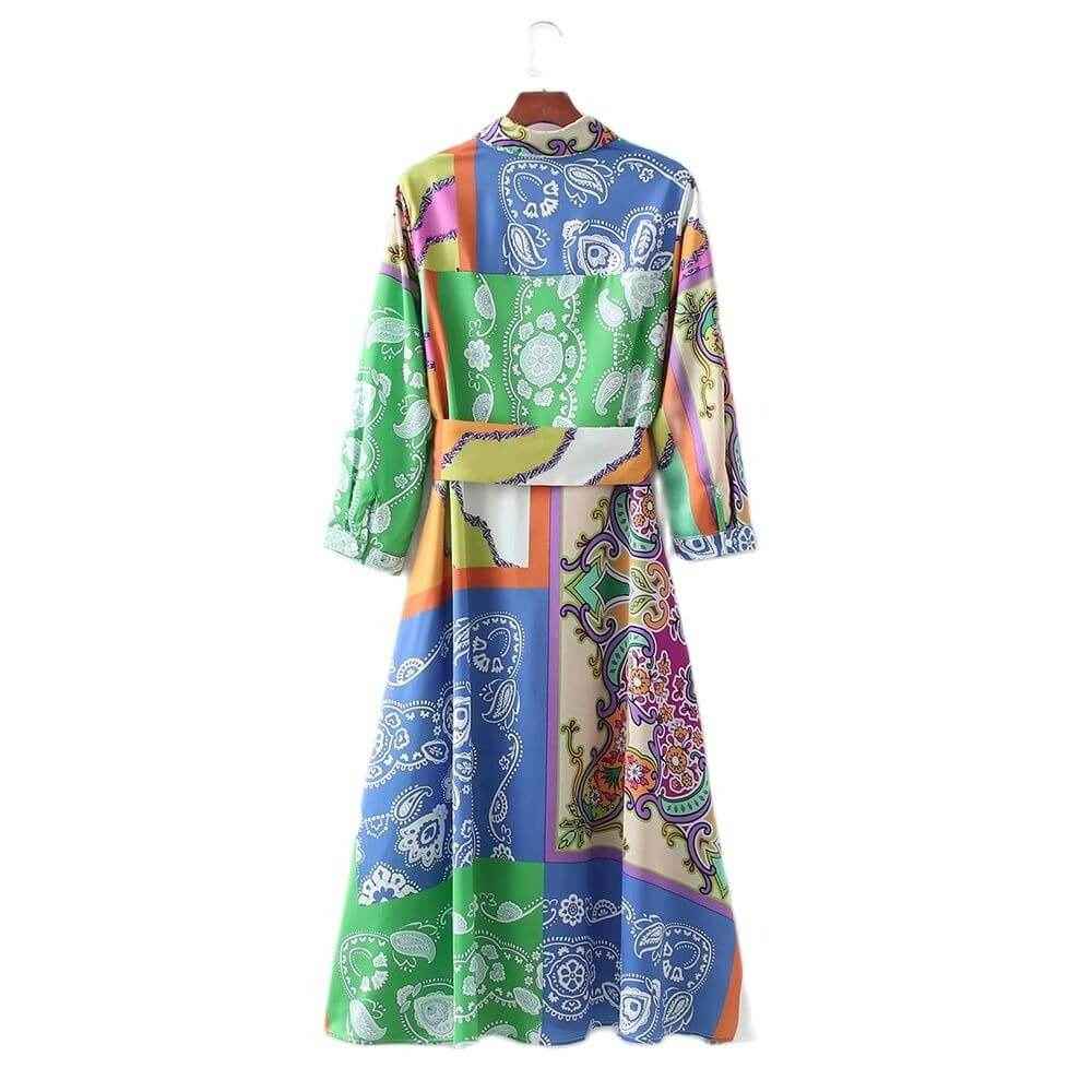 Holiday green-Full sleeve summer dress - Try Modest Limited