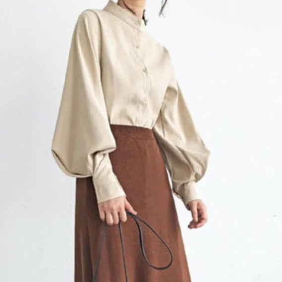 Lantern- Long sleeve blouse shirt Try Modest