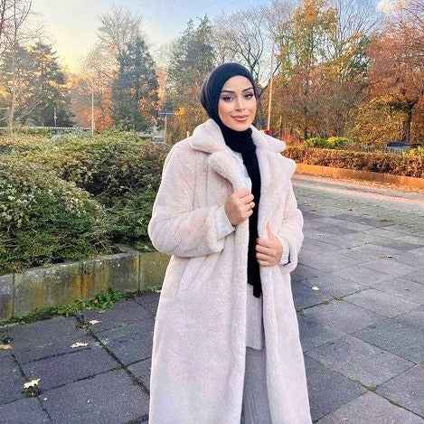 Long Faux Fur Coat- WInter long coats for women - Try Modest Limited