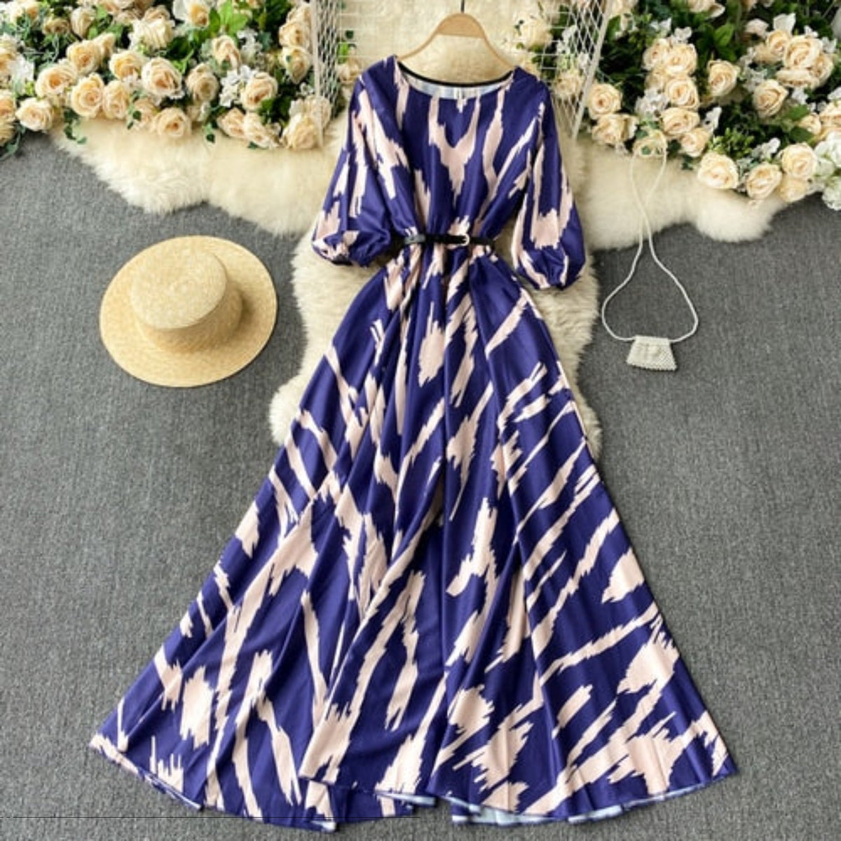 Long O-neck maxi dress Women's Clothing - Try Modest Limited