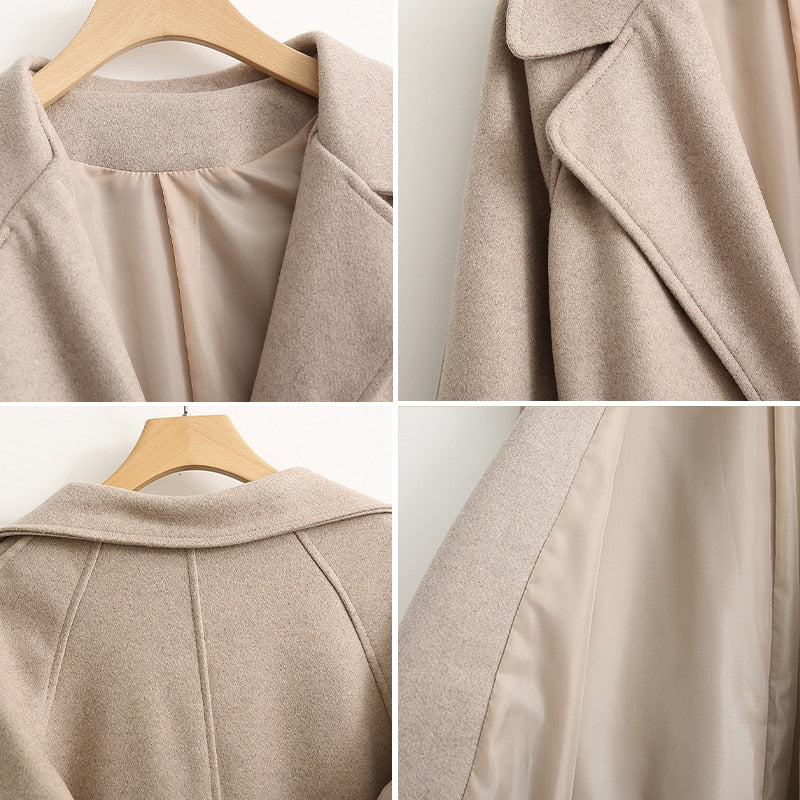 Long Wool Coat With Drop Shoulder - Try Modest Limited