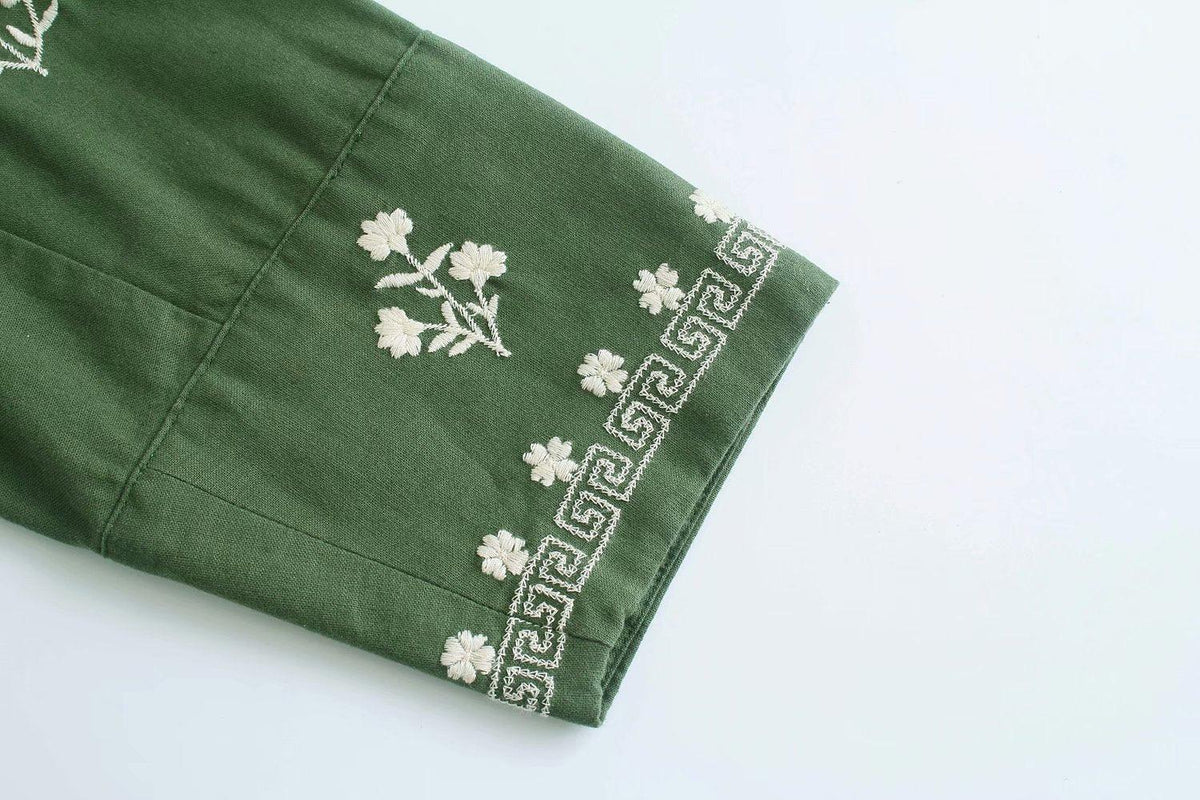 Loose Embroidered Tunic Bomber Jacket - Try Modest Limited