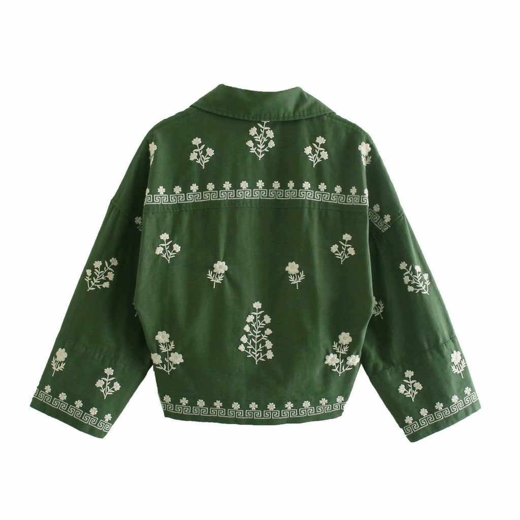 Loose Embroidered Tunic Bomber Jacket - Try Modest Limited