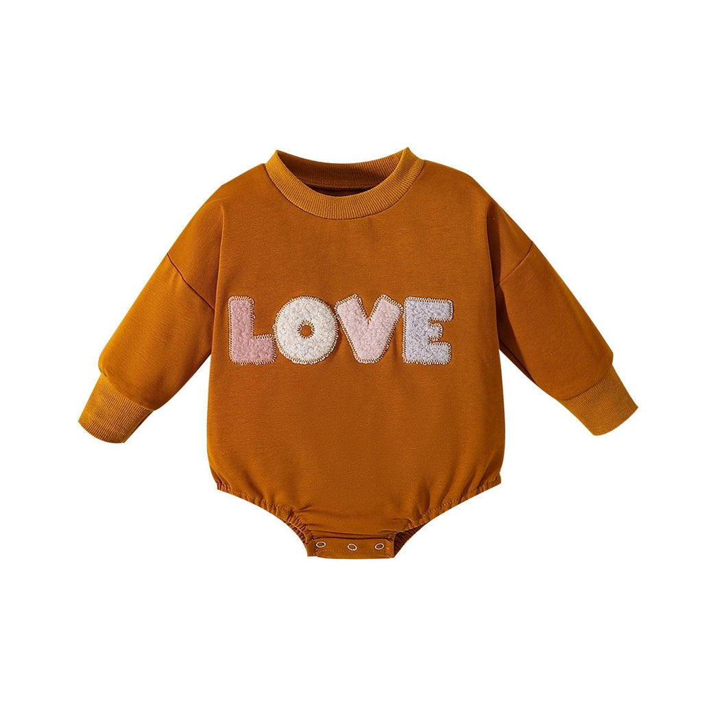 Love embroidered long-sleeved romper - Try Modest Limited