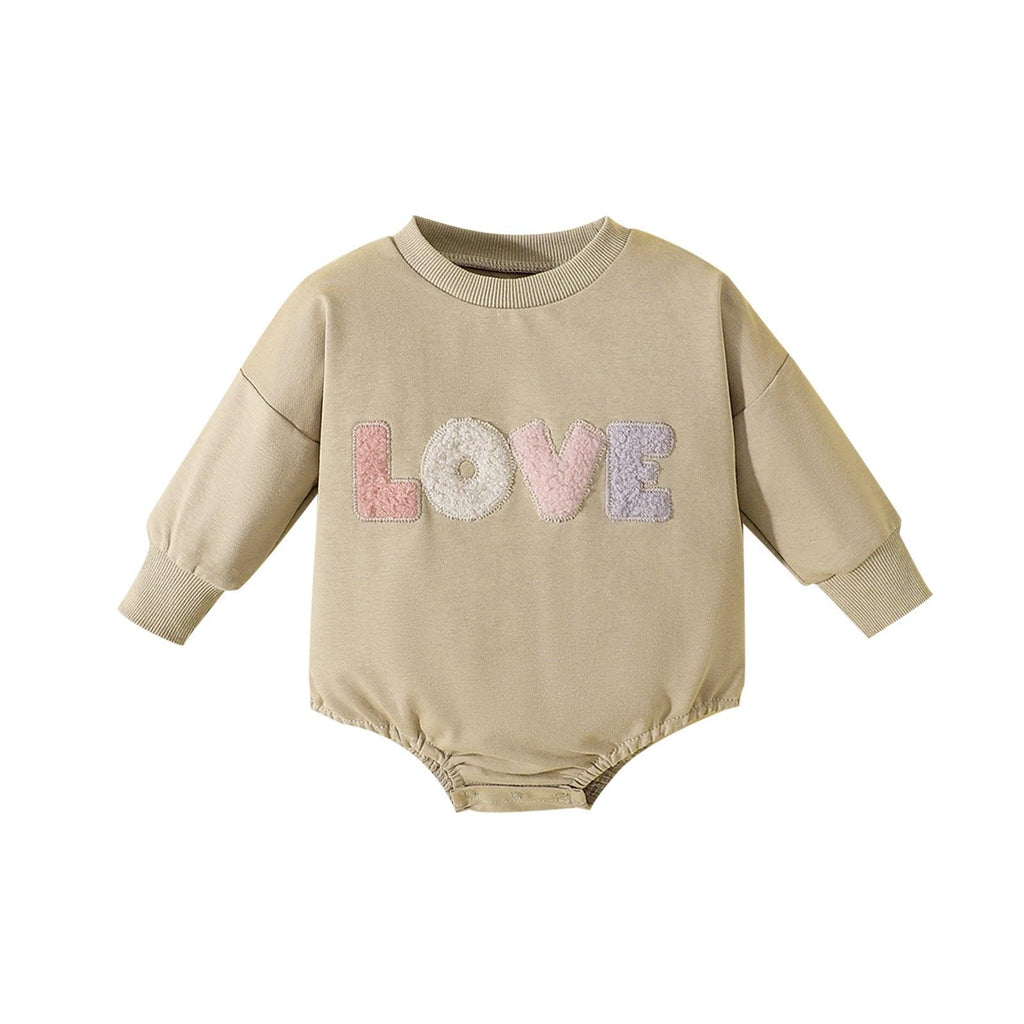Love embroidered long-sleeved romper - Try Modest Limited