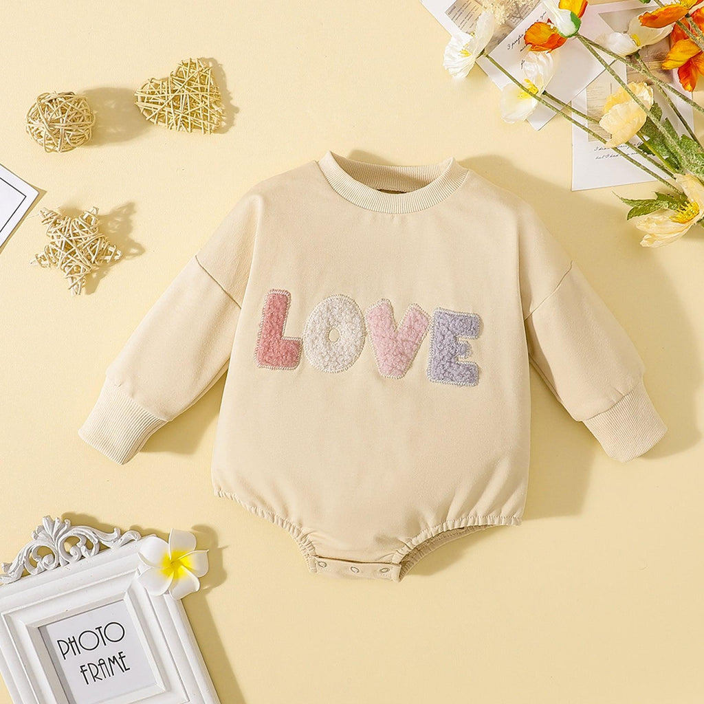 Love embroidered long-sleeved romper - Try Modest Limited