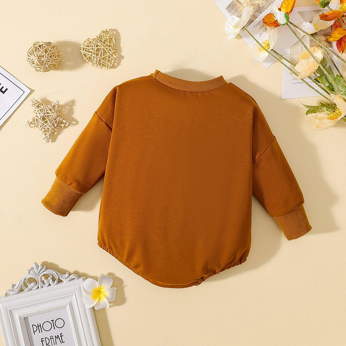 Love embroidered long-sleeved romper - Try Modest Limited