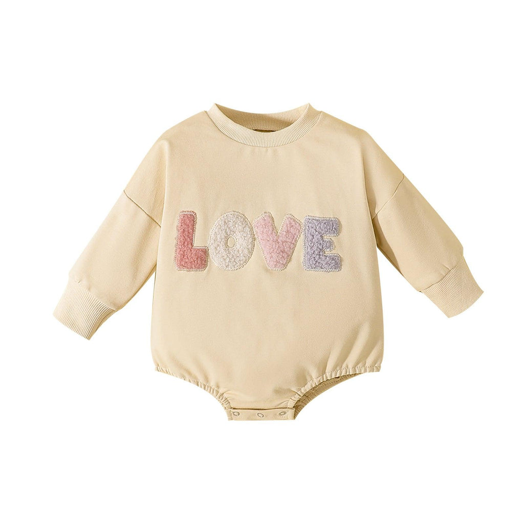 Love embroidered long-sleeved romper - Try Modest Limited
