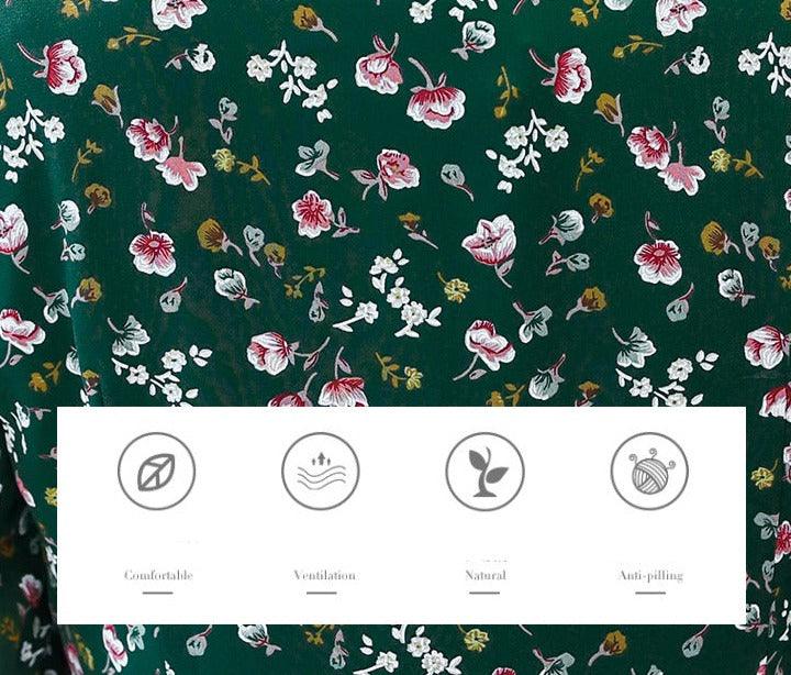 New floral green chiffon dress - Try Modest Limited