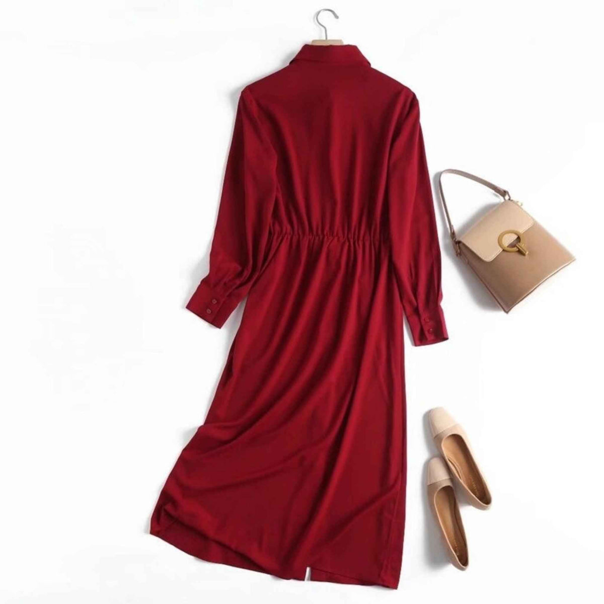 Non-Stretchable Regular Sleeve A-Line Dress - Try Modest Limited