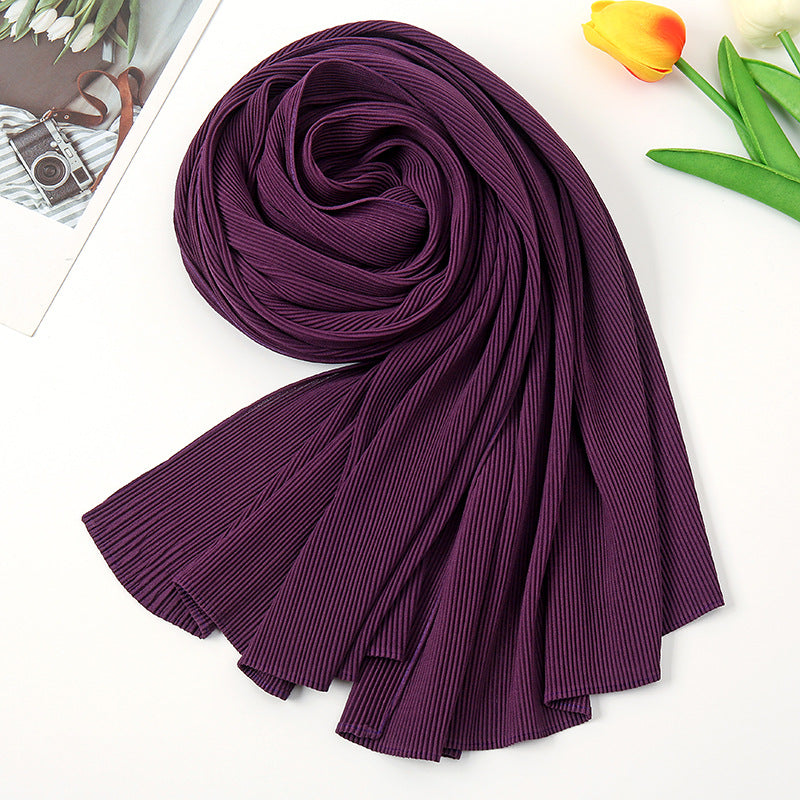 Textured Pleated Crinkle Scarf - Try Modest Limited 