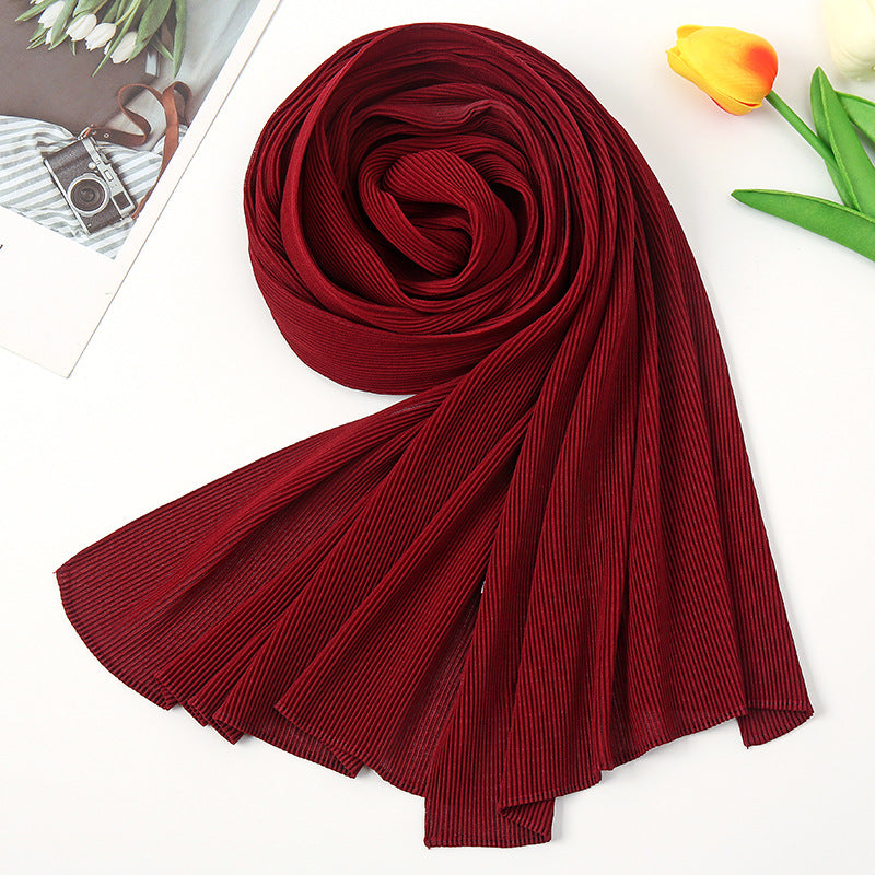 Textured Pleated Crinkle Scarf - Try Modest Limited 