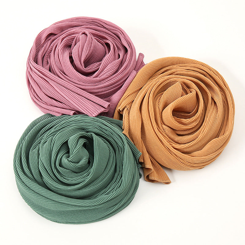 Textured Pleated Crinkle Scarf - Try Modest Limited 