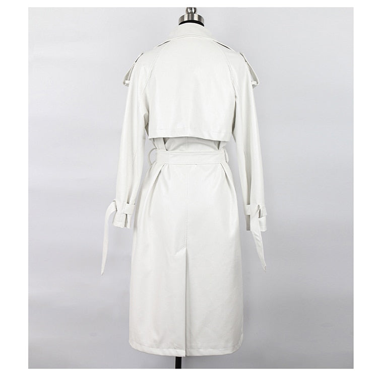 Oversized Long Waterproof Leather Trench Coat - Try Modest Limited