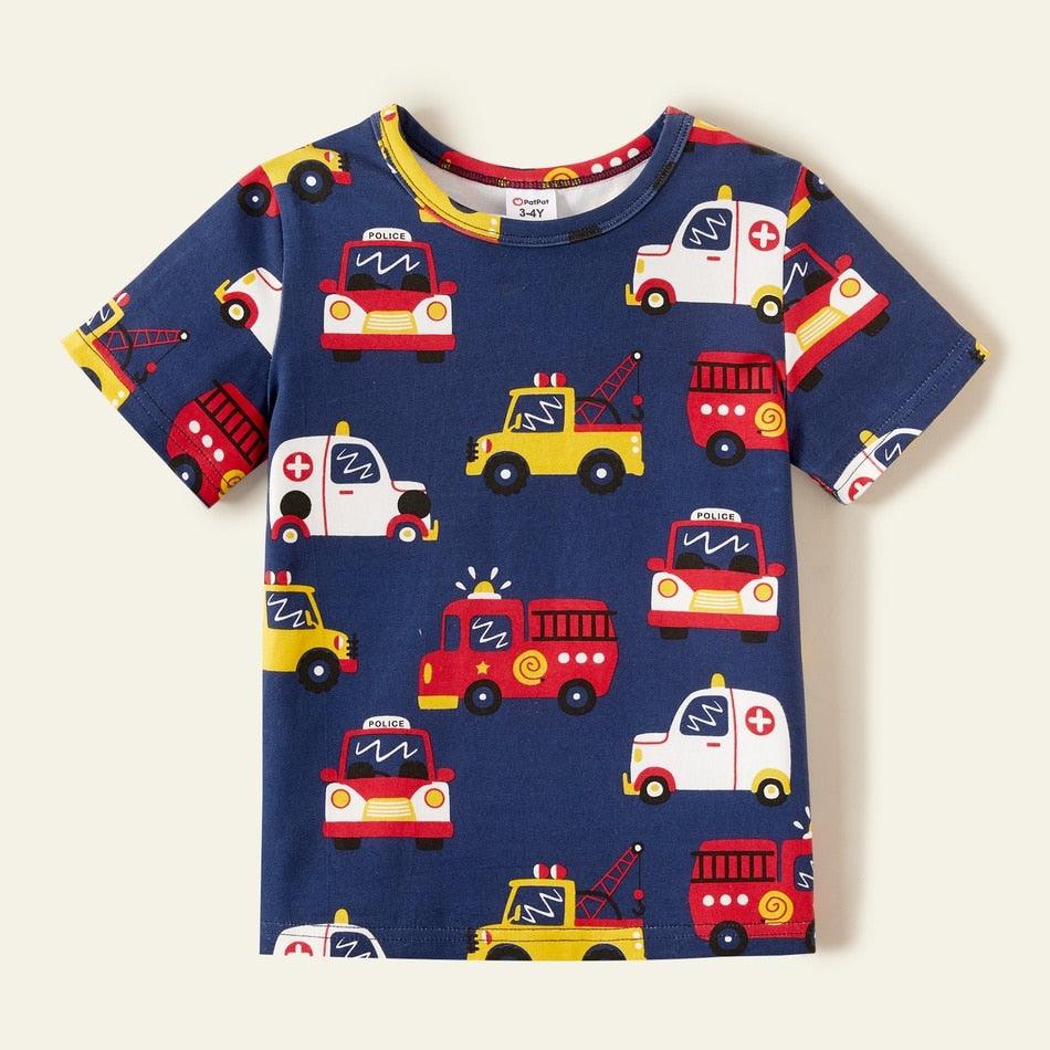 Pack of Summer Toddler Firetrucks Tees - Try Modest Limited