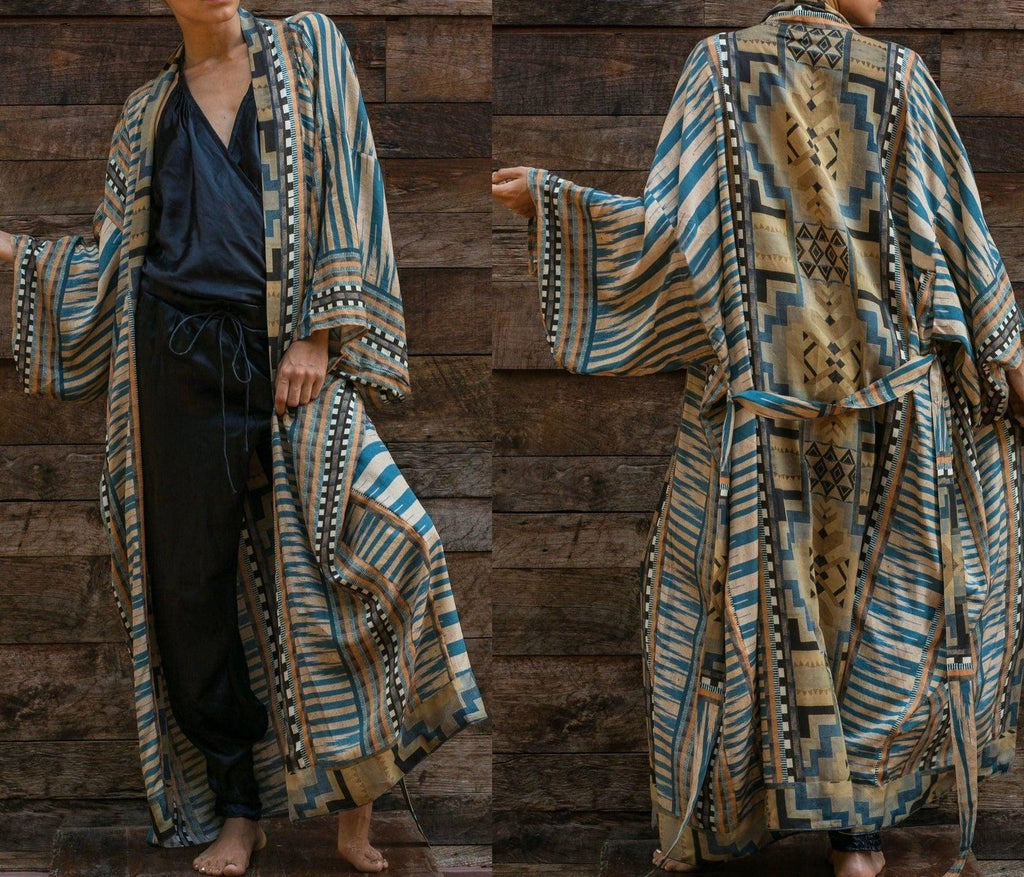 Printed Long Sleeve Bohemian Kimono - Try Modest Limited