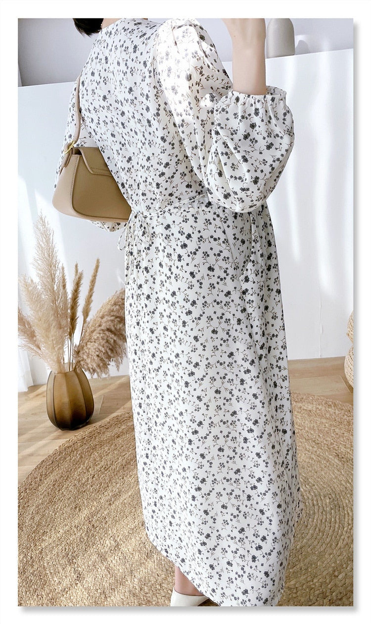 Printed maternity chiffon dress-suitable for Spring/Autumn - Try Modest Limited